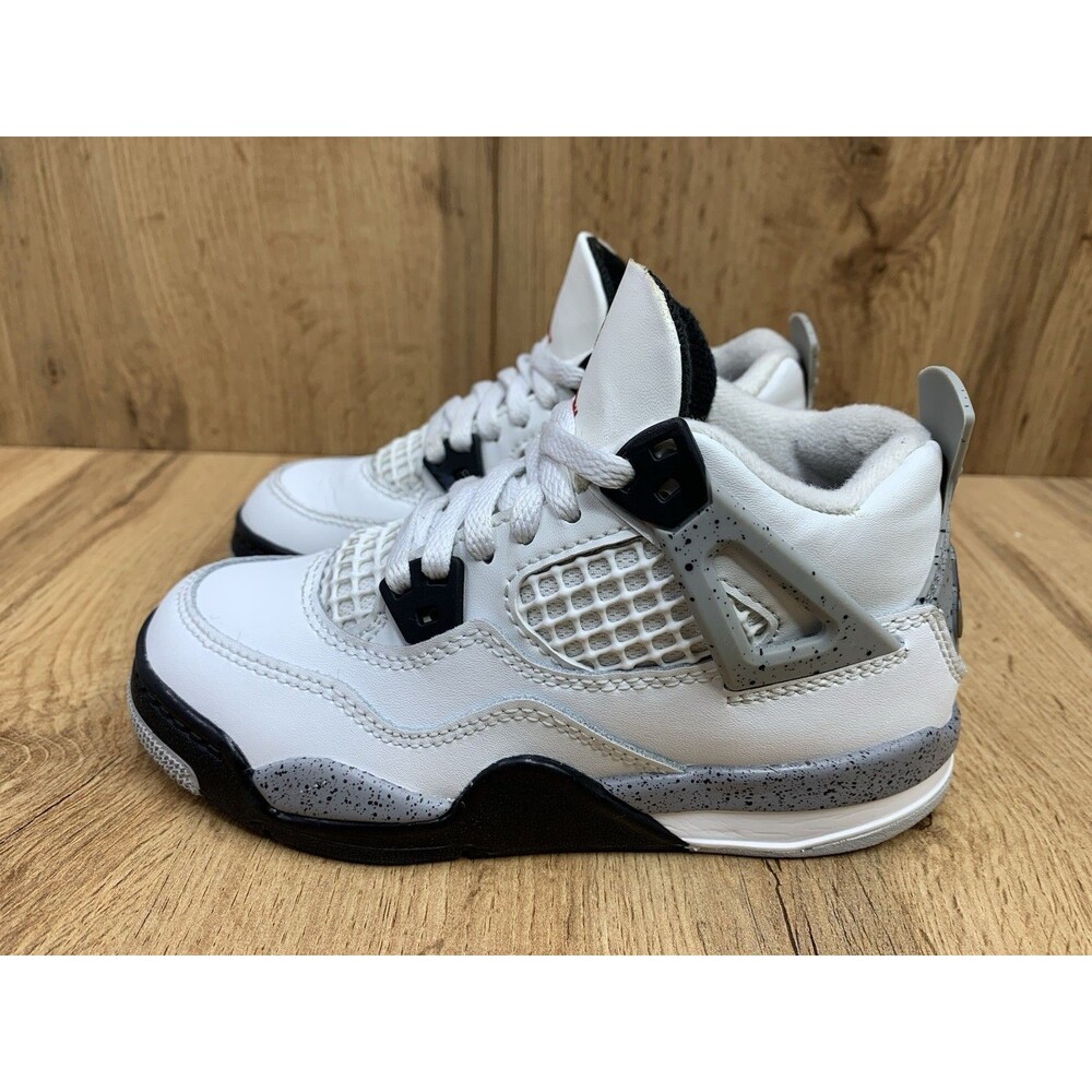 Nike Air Jordan 4 Retro TD White Cement IB4388-100 Toddler Kids Size 11C Shoes - Picture 3 of 12